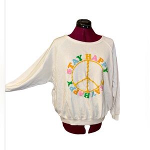 33 Revolutions XXL Stay Happy Crew Neck Sweatshirt NWOT